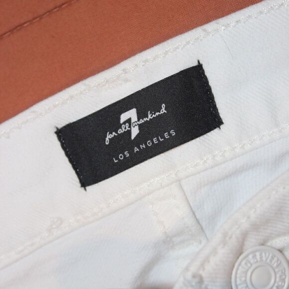 7 For All Mankind White Jeans Women Size 25 - Picture 8 of 13